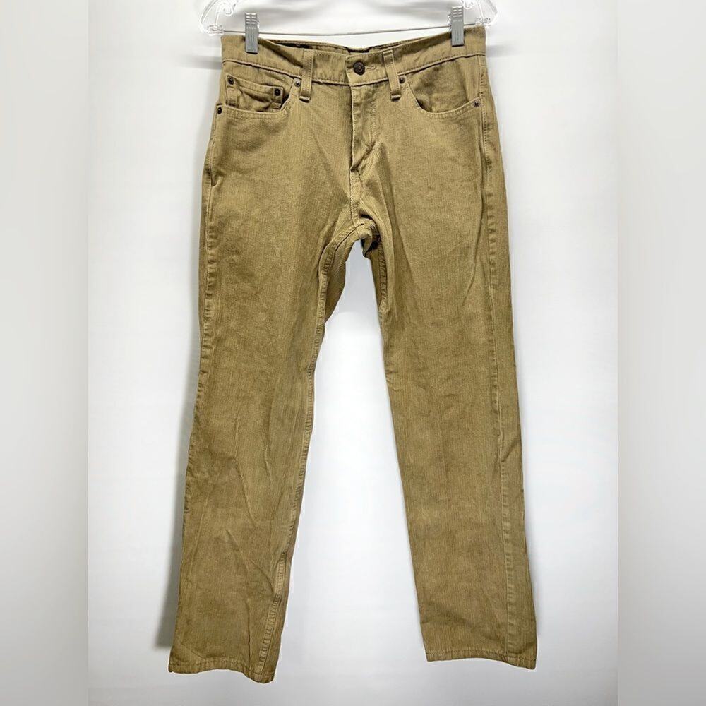 Levis 511 Tan Corduroy Pants Mens 29x30 Straight Slim Leg Ribbed Y2K Casual